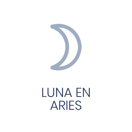 Símbolo astrológico de la Luna en Aries para Vivir en Astrológico.