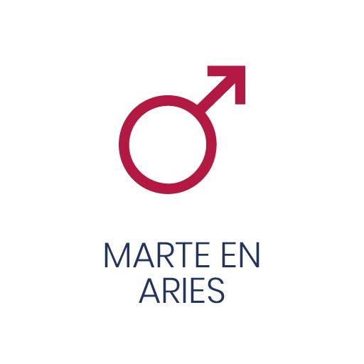 Símbolo astrológico de Marte en Aries para Vivir en Astrológico.