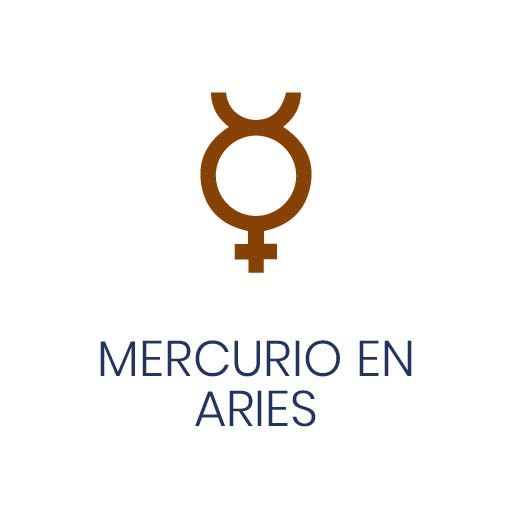 Símbolo astrológico de Mercurio en Aries para Vivir en Astrológico.