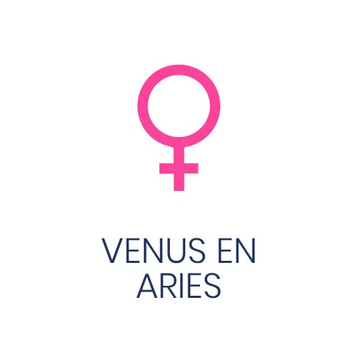 Símbolo astrológico de Venus en Aries para Vivir en Astrológico.