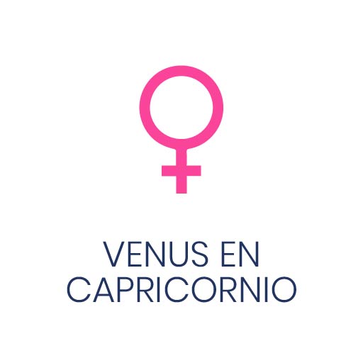 Símbolo astrológico de Venus en Capricornio para Vivir en Astrológico.