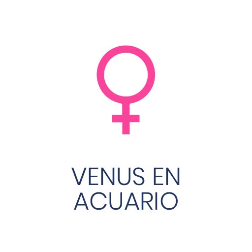 Símbolo astrológico de Venus en Acuario para Vivir en Astrológico.