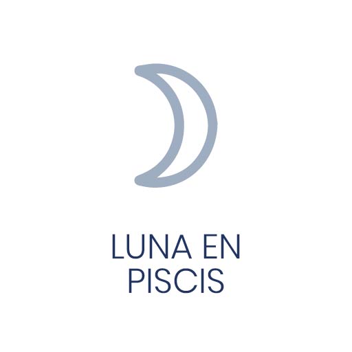 Símbolo astrológico de la Luna en Piscis para Vivir en Astrológico.