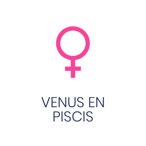 Símbolo astrológico de Venus en Piscis para Vivir en Astrológico.