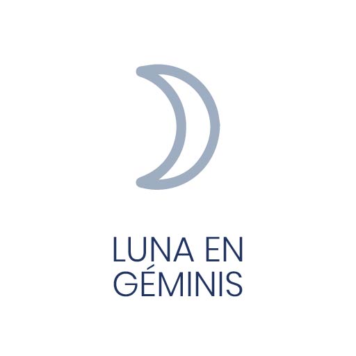 Símbolo astrológico de la Luna en Géminis para Vivir en Astrológico.