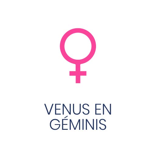 Símbolo astrológico de Venus en Géminis para Vivir en Astrológico.