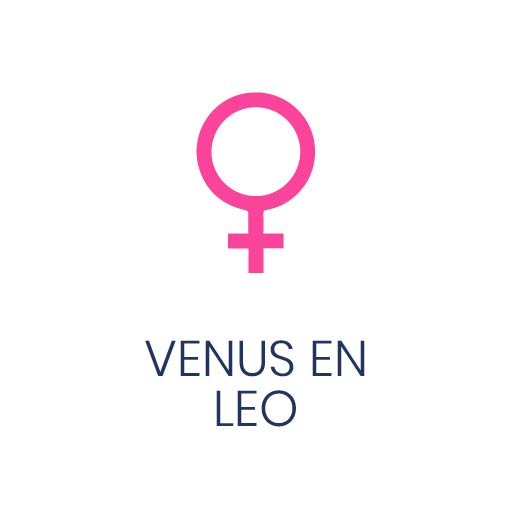 Símbolo astrológico de Venus en Leo para Vivir en Astrológico.