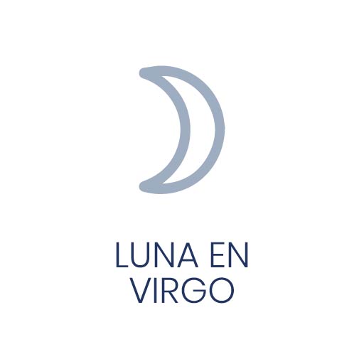 Símbolo astrológico de la Luna en Virgo para Vivir en Astrológico.