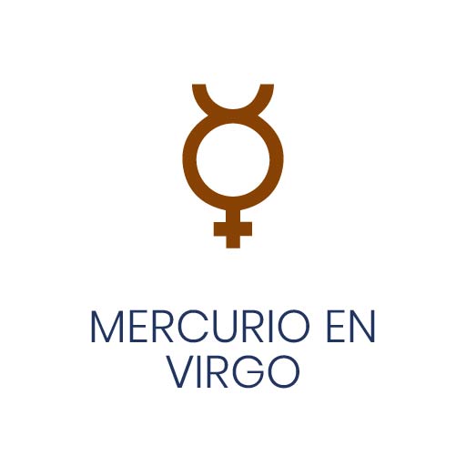 Símbolo astrológico de Mercurio en Virgo para Vivir en Astrológico.