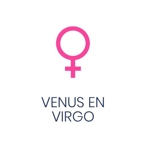 Símbolo astrológico de Venus en Virgo para Vivir en Astrológico.