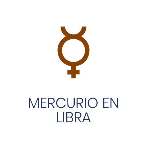 Símbolo astrológico de Mercurio en Libra para Vivir en Astrológico.