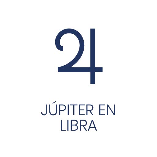 Símbolo astrológico de Júpiter en Libra para Vivir en Astrológico.