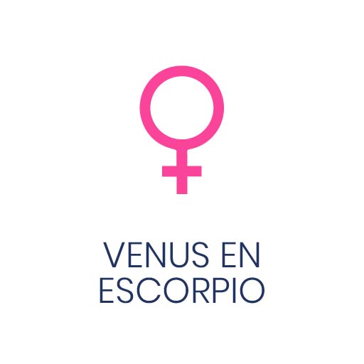 Símbolo astrológico de Venus en Escorpio para Vivir en Astrológico.