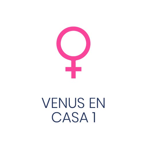 Símbolo astrológico de Venus en Casa 1 para Vivir en Astrológico.