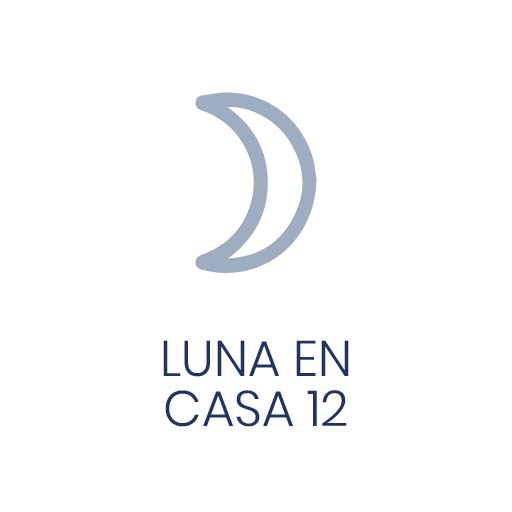 Símbolo astrológico de la Luna en Casa 12 para Vivir en Astrológico.