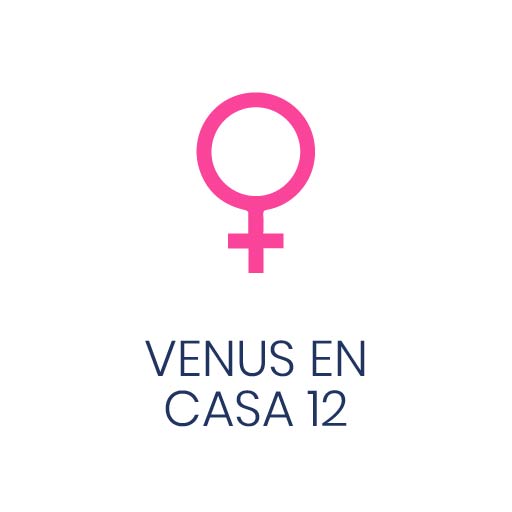 Símbolo astrológico de Venus en Casa 12 para Vivir en Astrológico.