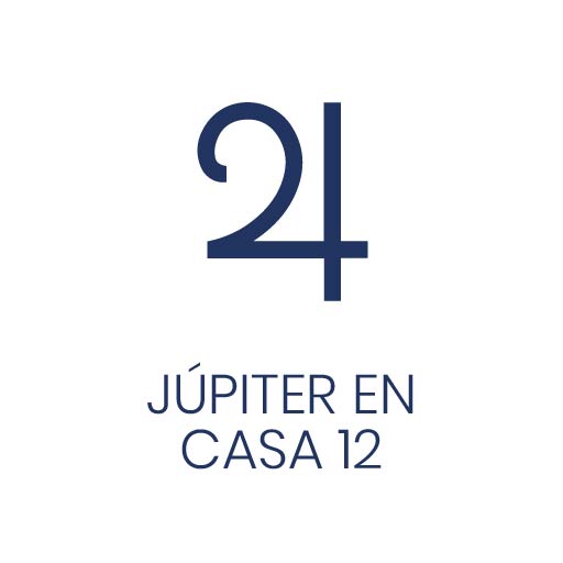 Símbolo astrológico de Júpiter en Casa 12 para Vivir en Astrológico.