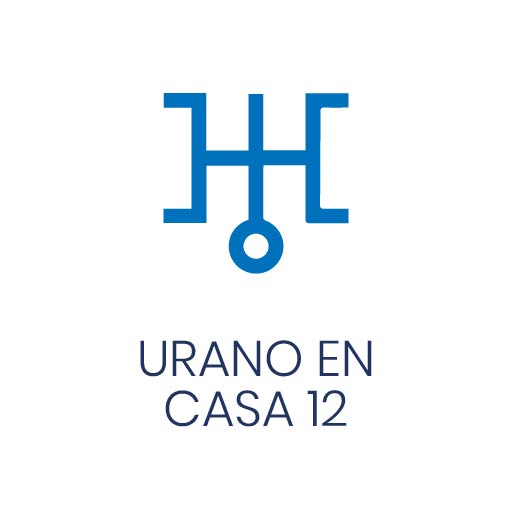 Símbolo astrológico de Urano en Casa 12 para Vivir en Astrológico.