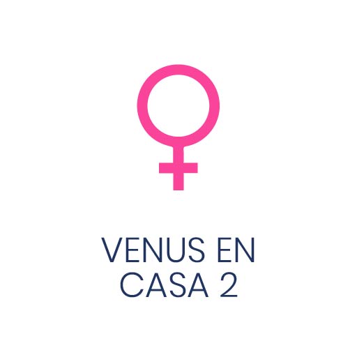 Símbolo astrológico de Venus en Casa 2 para Vivir en Astrológico.