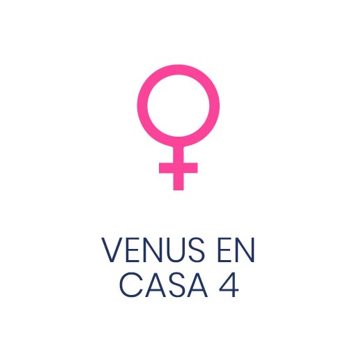 Símbolo astrológico de Venus en Casa 4 para Vivir en Astrológico.