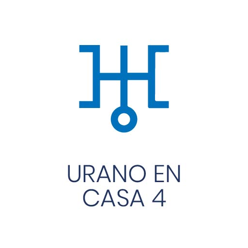 Símbolo astrológico de Urano en Casa 4 para Vivir en Astrológico.