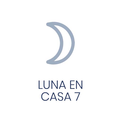 Símbolo astrológico de la Luna en Casa 7 para Vivir en Astrológico.