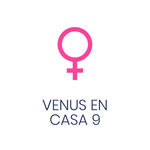 Símbolo astrológico de Venus en Casa 9 para Vivir en Astrológico.