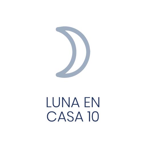 Símbolo astrológico de la Luna en Casa 10 para Vivir en Astrológico.