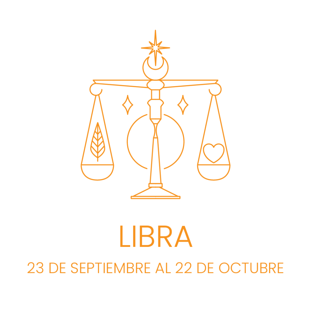 Ilustración de una balanza para simbolizar el signo de Libra.