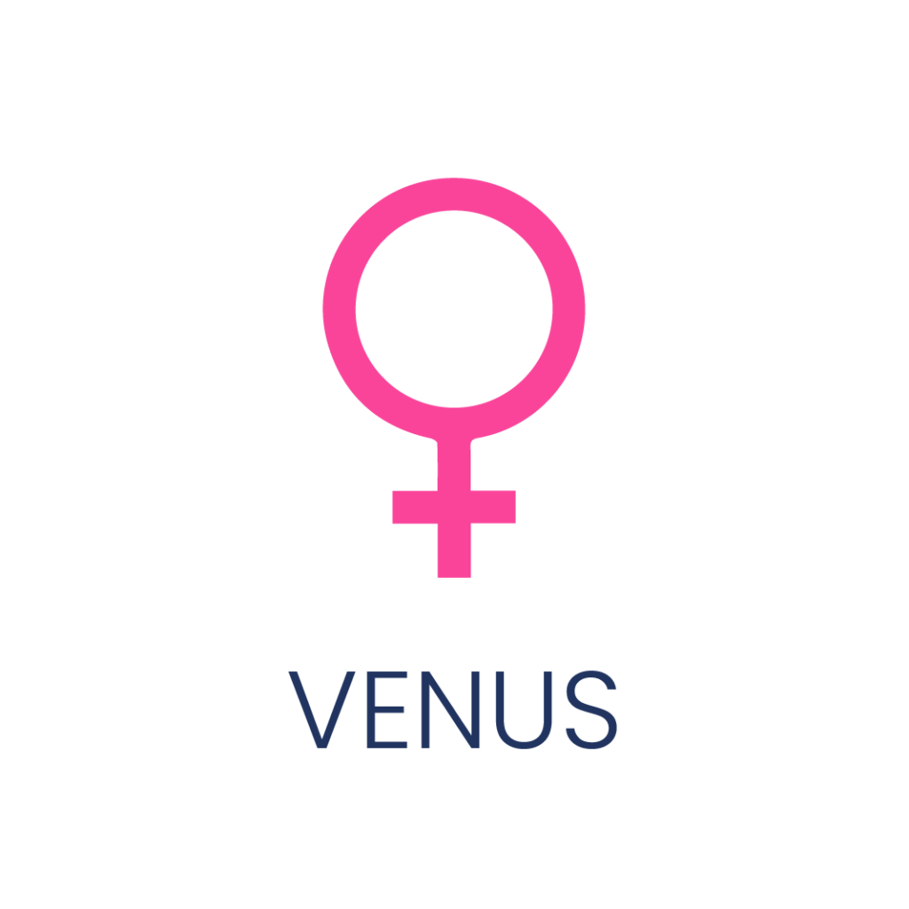 Símbolo astrológico del planeta Venus para Vivir en Astrológico.