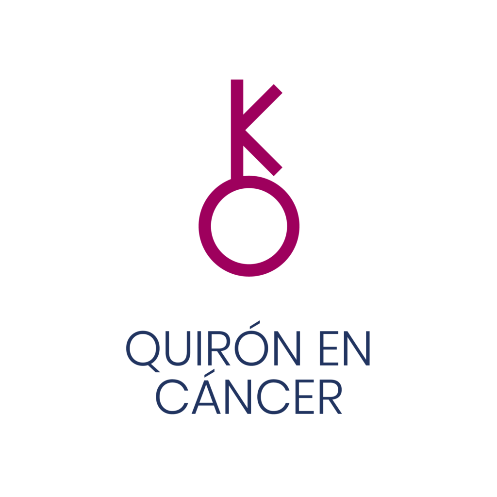 Logo de Quirón en Cáncer para un artículo de Vivir En Astrológico.