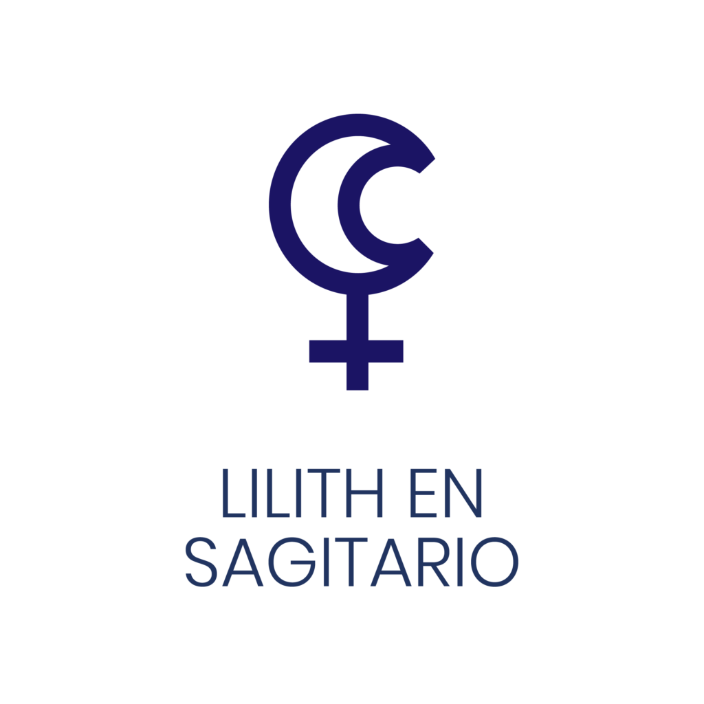 Logo de Lilith en Sagitario para un artículo de Vivir En Astrológico.