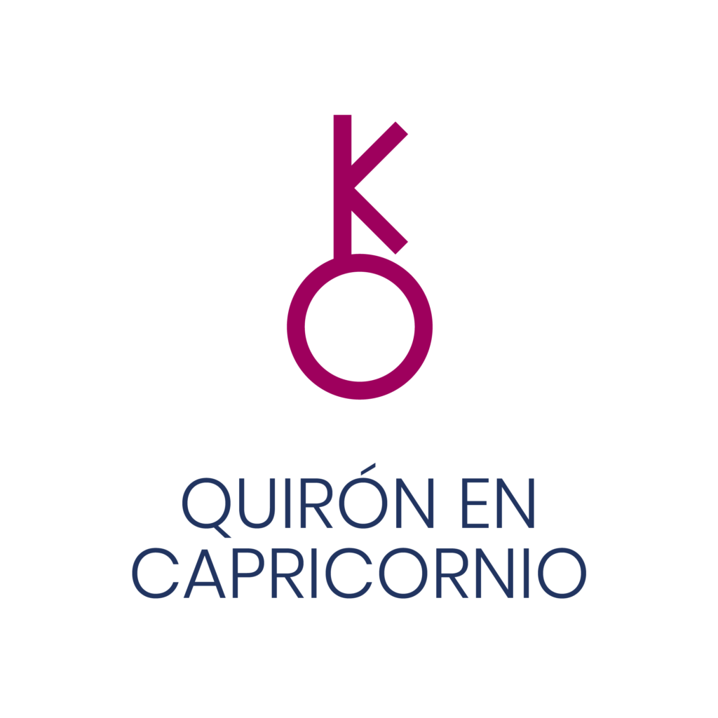 Logo de Quirón en Capricornio para un artículo de Vivir En Astrológico.