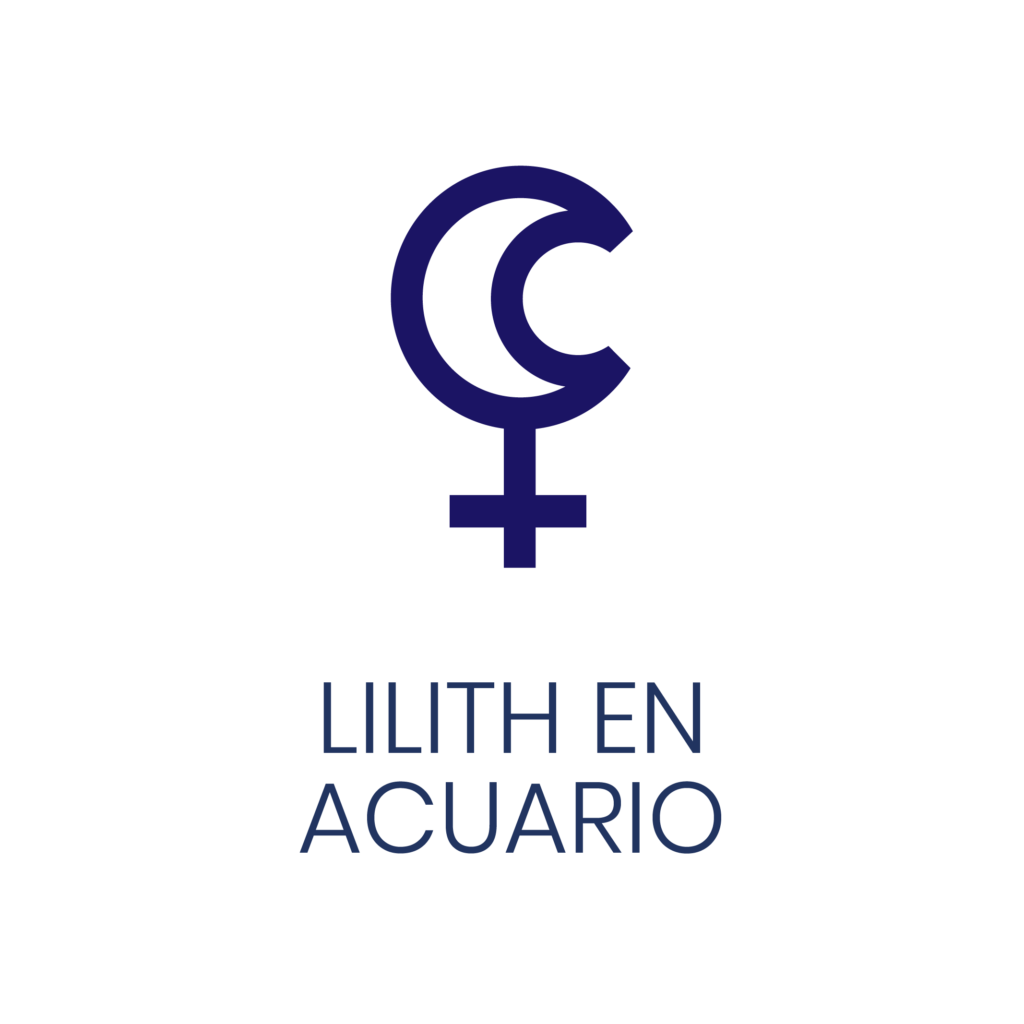 Logo de Lilith en Acuario para un artículo de Vivir En Astrológico.