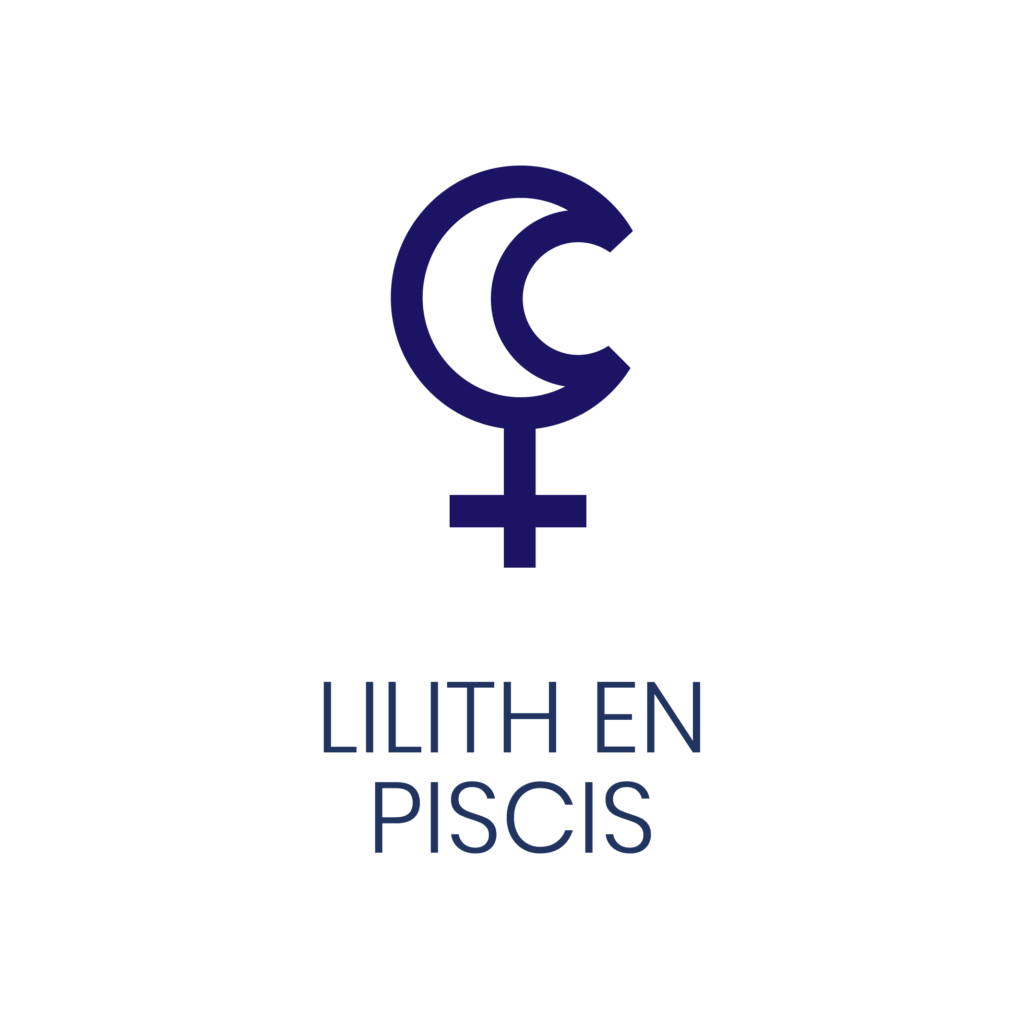 Logo de Lilith en Piscis para un artículo de Vivir En Astrológico.