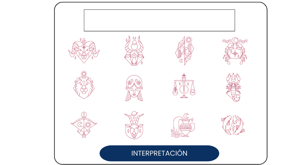 Ilustración de calculadora de compatibilidad de signos de Vivir En Astrológico.